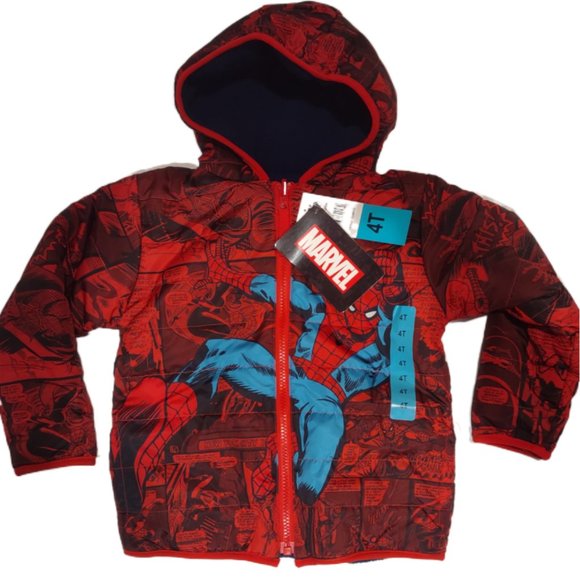 Marvel Spider-Man Kids Reversible Jacket NWT - Picture 2 of 13